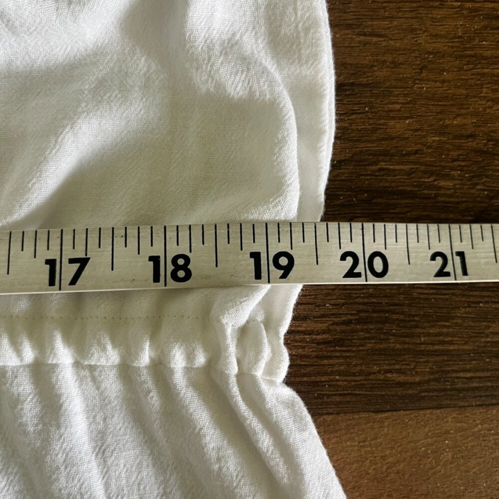 Blanc Du Nil Dress Size T3 Large White Cotton Gauze Drawstring Beach Resort - Picture 12 of 13